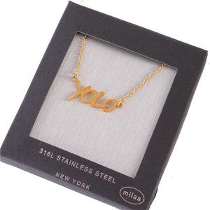 STAINLESS STEEL YOLO PENDANT NECKLACE